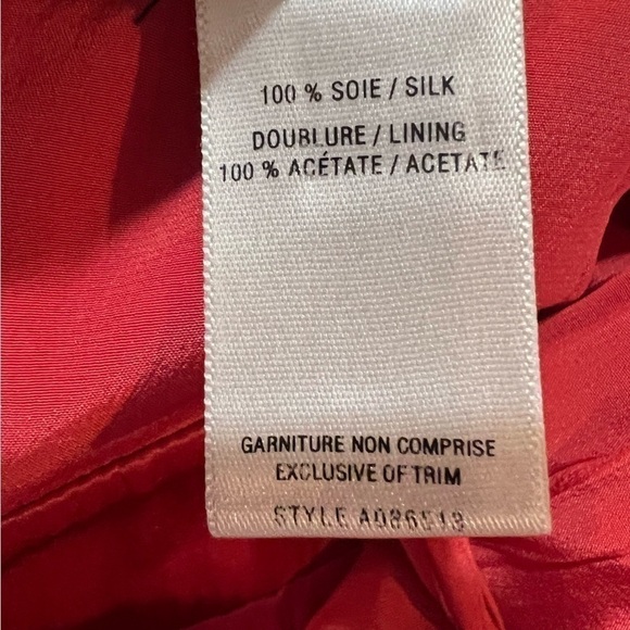 JACOB Silk Mini Dress Coral Plunge Fit Flare Medium Y2K Wedding Guest Party - Picture 10 of 11